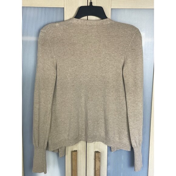 Max Mara Wool Cashmere Cardigan S Beige Designer Lux Preppy Casual Top - Picture 4 of 5